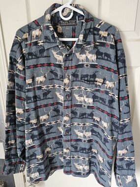 Vintage Pacific Crest Elk Pattern Cotton Flannel Shirt XXL